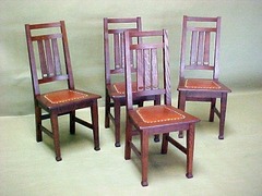 Set of six Crawford Chair Co. dining chairs.